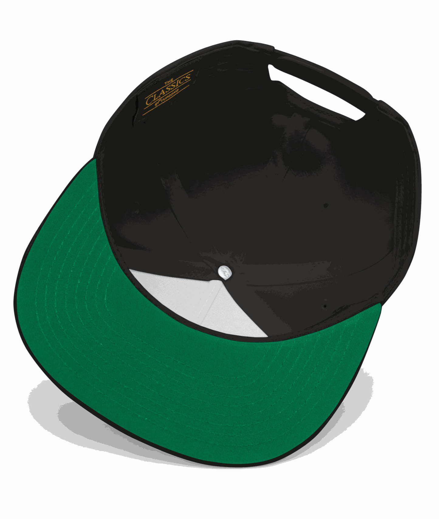 
                  
                    Bottom image of the Big Iron Black snapback hat with embroidered crossed pistols and dice graphic on front panel; bold, rebellious design from Asphalt Anarchist Clothing Co. AI-generated image used for visual representation.
                  
                