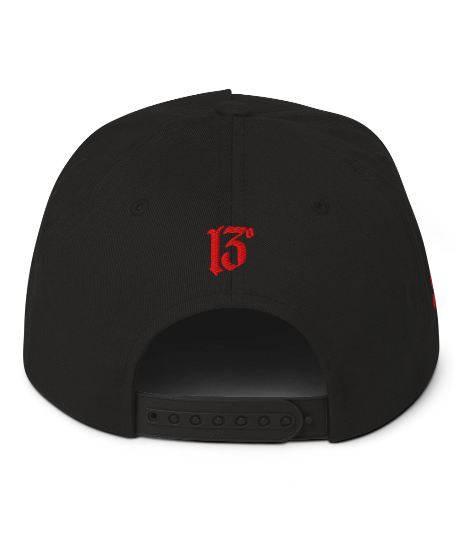 
                  
                    Back View. Black Street Demon Snapback Hat from Asphalt Anarchist Clothing Co. featuring a bold embroidered Iron Cross emblem centered on the front panel; flat brim and structured fit reflect rebellious streetwear style.
This image was AI-generated.
                  
                