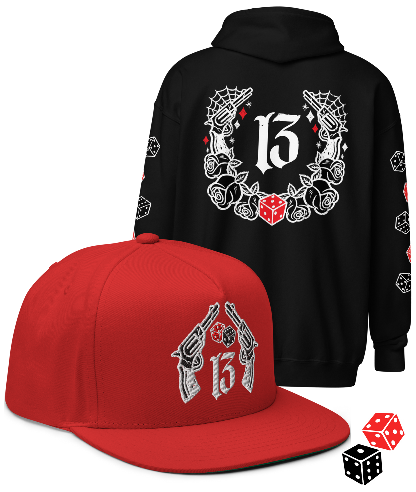 
                  
                    BIG IRON Bundle. Pistols & Dice Design. Black Heavy Zipper Hoodie & Black & Gray Embroidered Snapback Hat from Asphalt Anarchist Clothing Co. OLD SKOOL HOT ROD CLOTHING 
                  
                