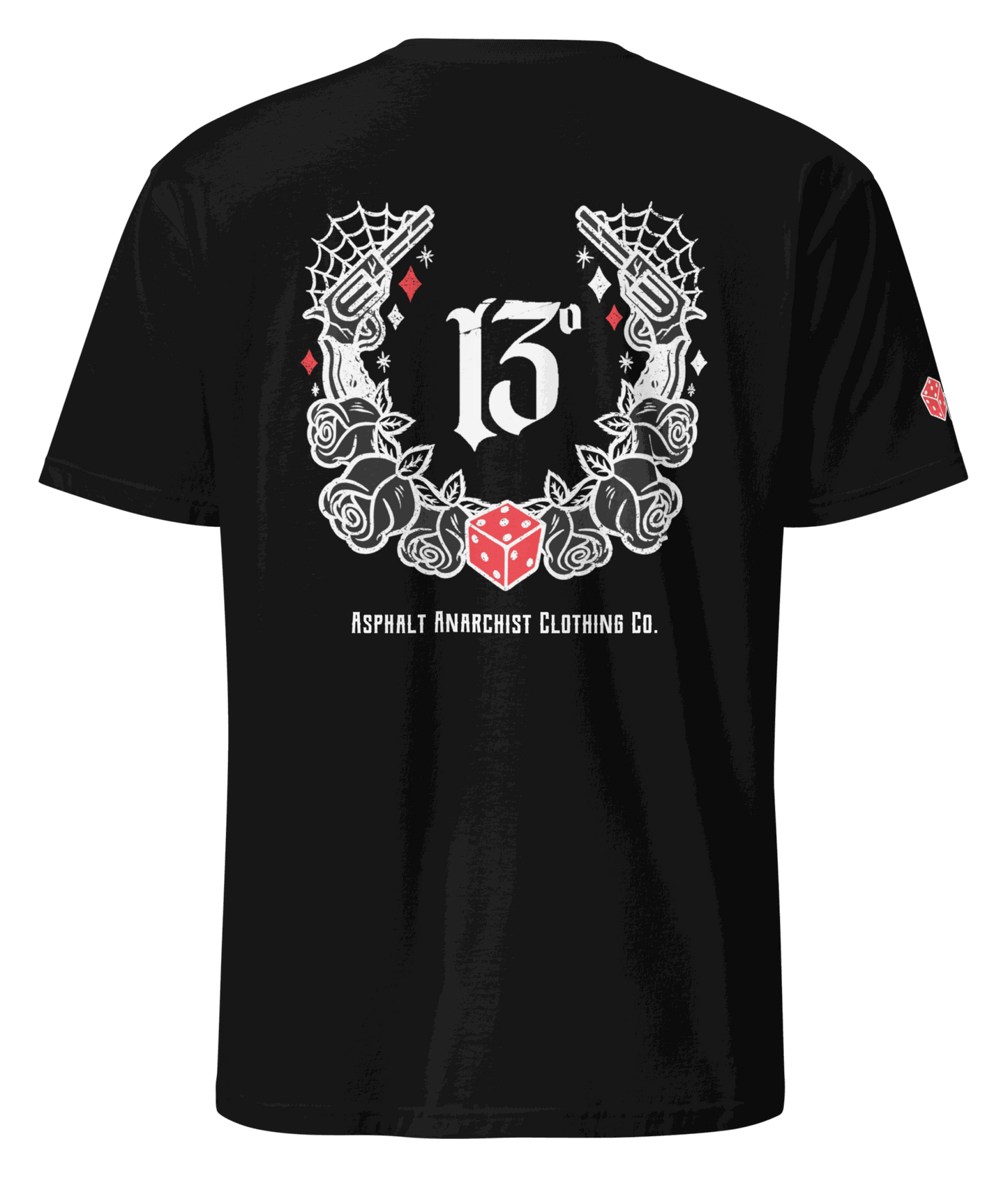 Back View of the 🖤 “Big Iron” Tee by Asphalt Anarchist Clothing Co.—a raw, rebellious design steeped in old skool rat rod grit. This black tee features cobwebs, a stylized number 13, tumblin' dice, crossed pistols, and classic roses—blended with gritty edge and vintage outlaw spirit. A true tribute to garage lore, lucky streaks, and hot metal attitude.
This image was AI-generated to visually represent the product described.

