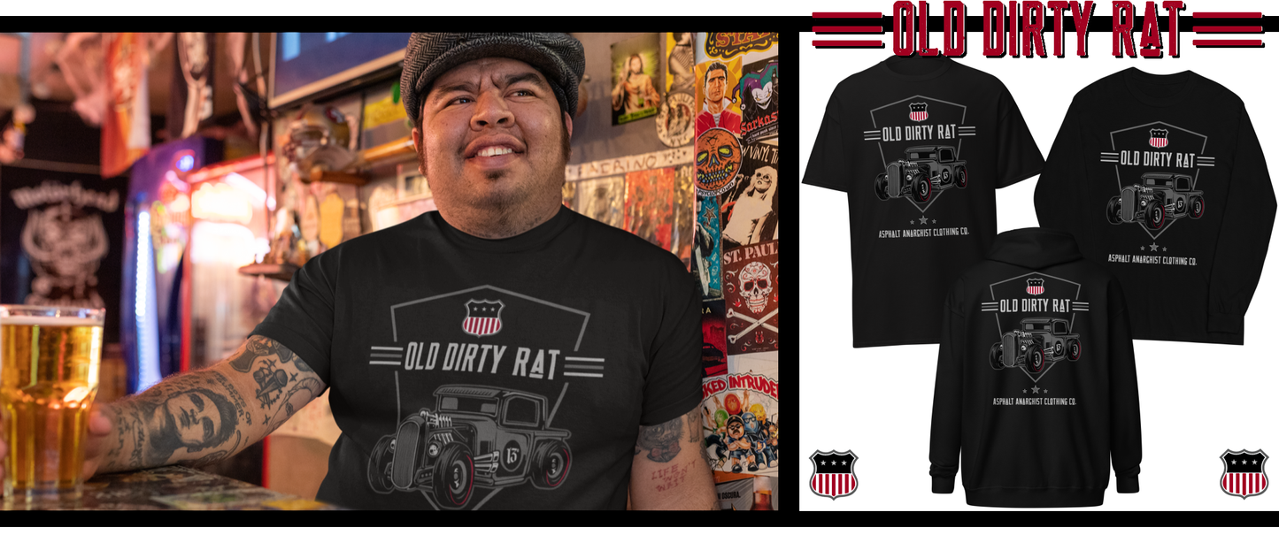 Asphalt Anarchist Clothing Co. 
Inspired by Old Skool Hot Rodding Car Culture. 
Kustom Kulture, Gen X, Rat Rod, Hot Rod, Biker, Skater, Gearhead, Tattoo
